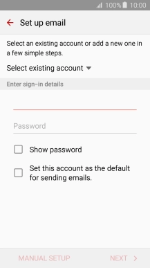 Press Password and key in the password for your email account.