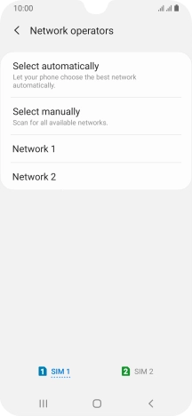 Press the required network. Press the required network.