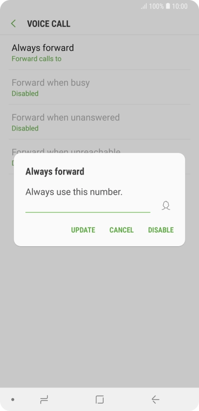 Press DISABLE.