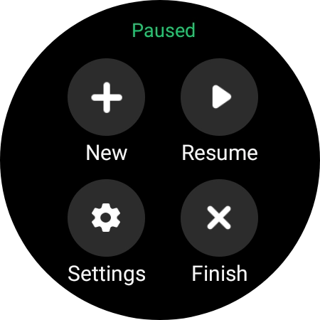 Press Finish to end an activity. Press Finish to end an activity.