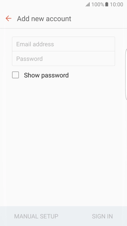 Press Email address and key in your email address.