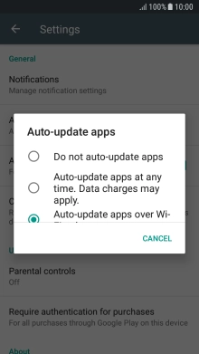 To turn off automatic update of apps, press Do not auto-update apps. To turn off automatic update of apps, press Do not auto-update apps.