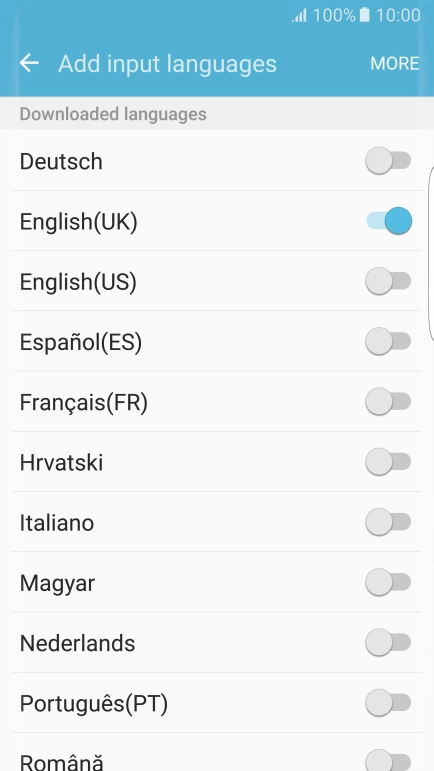 Press the required language to add it.