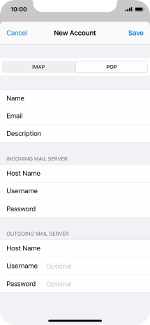 Press Username and key in the username for your email account. Please note that if you're using Vodafone's outgoing server, leave the username field empty.