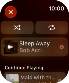 Press the shuffle icon to turn the function on or off.