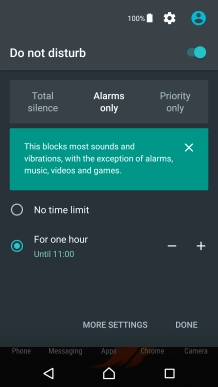 Press DONE to turn on silent mode.