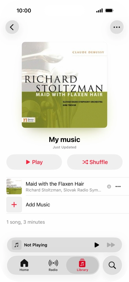 Go to the required category or playlist and press the required audio file.