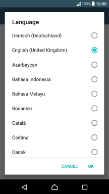 Press the required language.