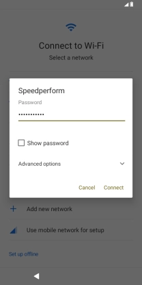 Key in the password for the Wi-Fi network and press Connect. Key in the password for the Wi-Fi network and press Connect.