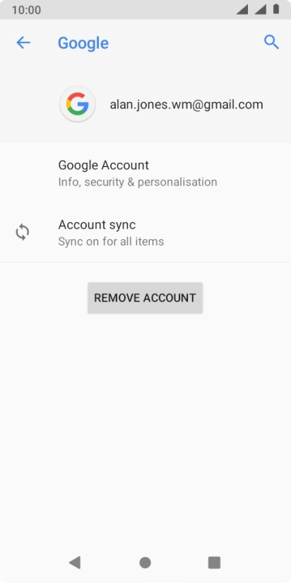 Press Account sync.