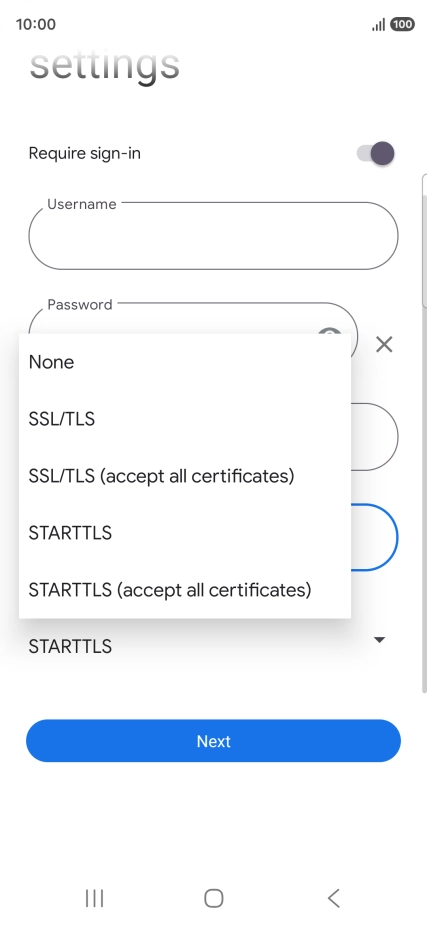 Press SSL/TLS.