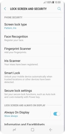 Press Screen lock type and key in the current phone lock code.