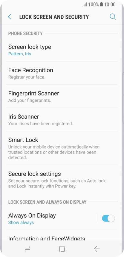Press Screen lock type and key in the current phone lock code.