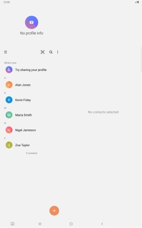 Press the new contact icon. Press the new contact icon.
