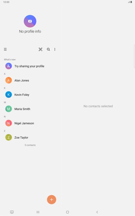 Press the new contact icon. Press the new contact icon.