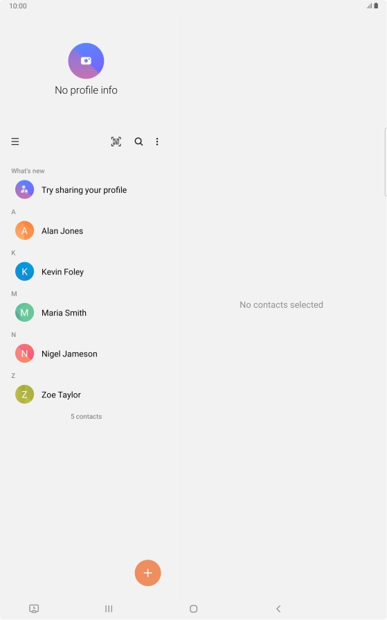 Press the new contact icon. Press the new contact icon.