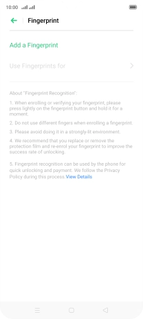Press Add a Fingerprint. Press Add a Fingerprint.