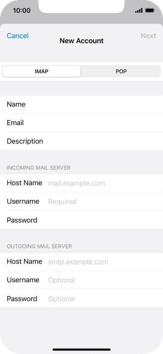 Press IMAP.