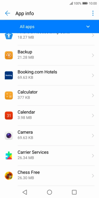 Press the required app.