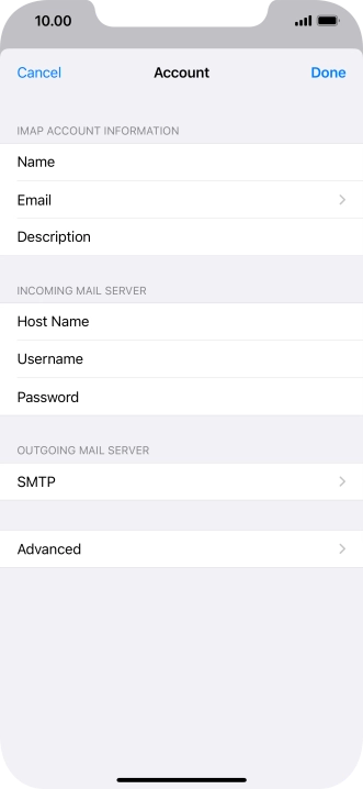 Press SMTP.