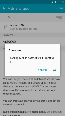 If Wi-Fi is turned on, press OK. If Wi-Fi is turned on, press OK.