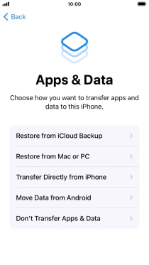 Press Don't Transfer Apps & Data and follow the instructions on the screen to finish the activation.