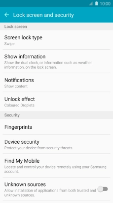 Press Screen lock type. Press Screen lock type.