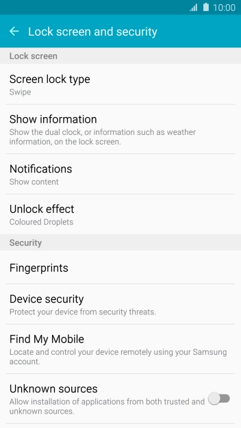 Press Screen lock type. Press Screen lock type.