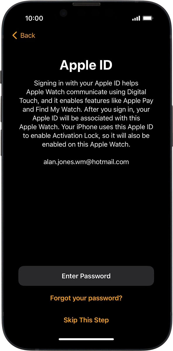 On your phone: Press Enter Password.