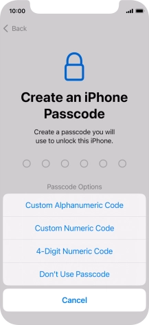 Follow the instructions on the screen to turn on use of phone lock code or press Don't Use Passcode. Follow the instructions on the screen to turn on use of phone lock code or press Don't Use Passcode.