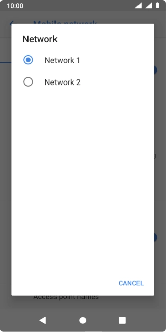 Press the required network. Press the required network.