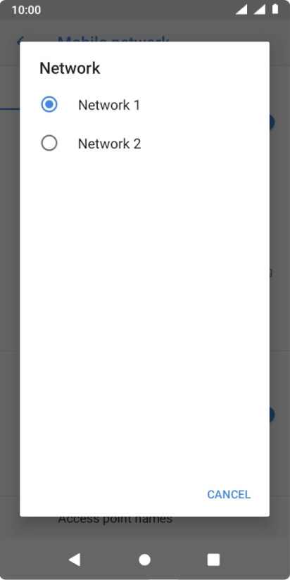 Press the required network. Press the required network.