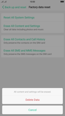 Press Delete Data.