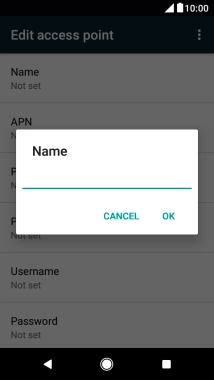 Key in Vodafone Internet and press OK.