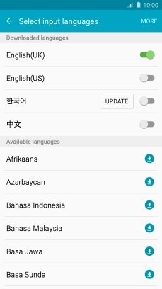 Press the required language to add it. Press the required language to add it.