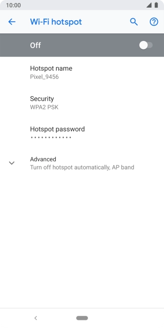 Press Hotspot name.