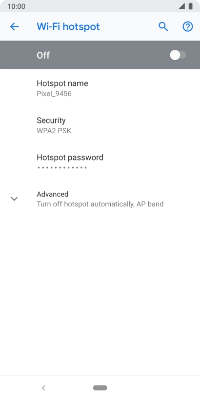 Press Hotspot name.