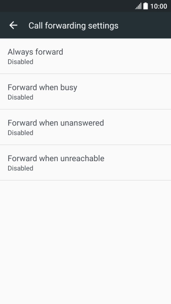 Press the required divert type.