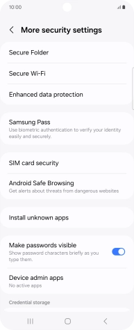 Press SIM card security. Press SIM card security.