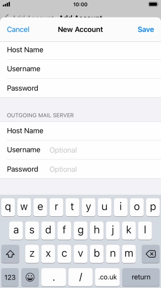 Press Username and key in the username for your email account. Please note that if you're using Vodafone's outgoing server, leave the username field empty. Press Username and key in the username for your email account. Please note that if you're using Vodafone's outgoing server, leave the username field empty.