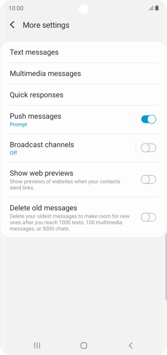 Press Text messages. Press Text messages.