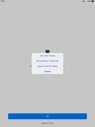 Press the required setting.