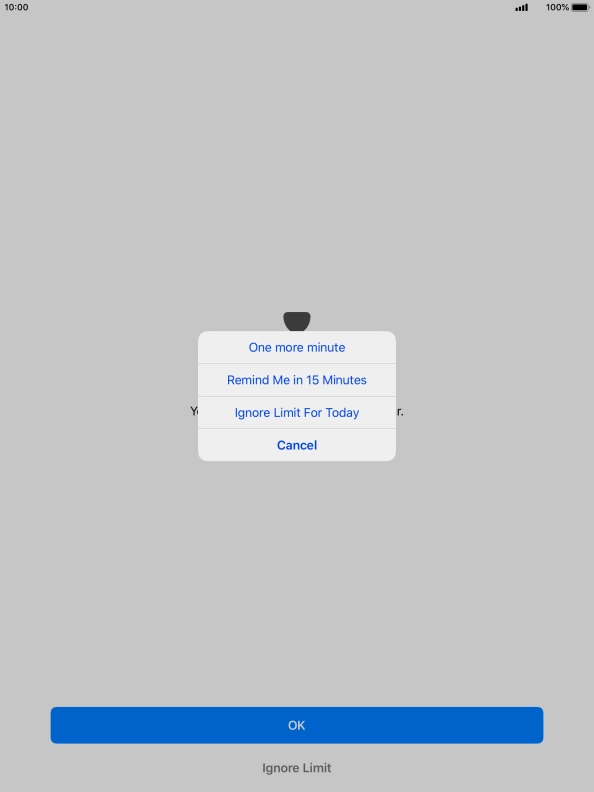 Press the required setting.