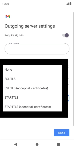 Press SSL/TLS. Press SSL/TLS.