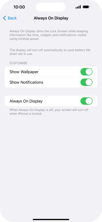 Press the indicator next to 