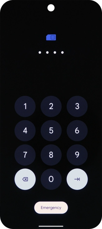 If your SIM is locked, key in your PIN and press arrow right.