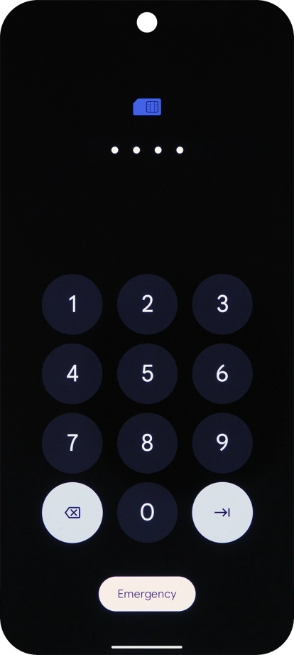 If your SIM is locked, key in your PIN and press arrow right.