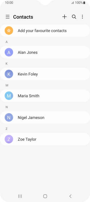 Press the new contact icon. Press the new contact icon.