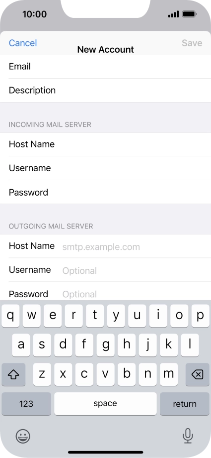 Press Host Name and key in mail.vodafone.ie.