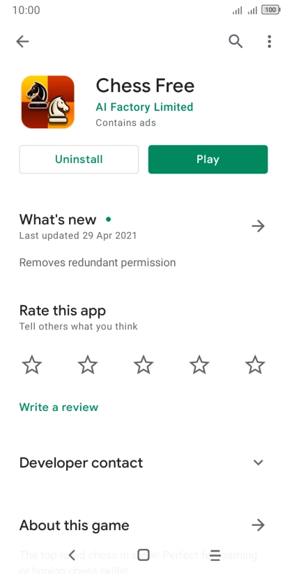 Press Uninstall.